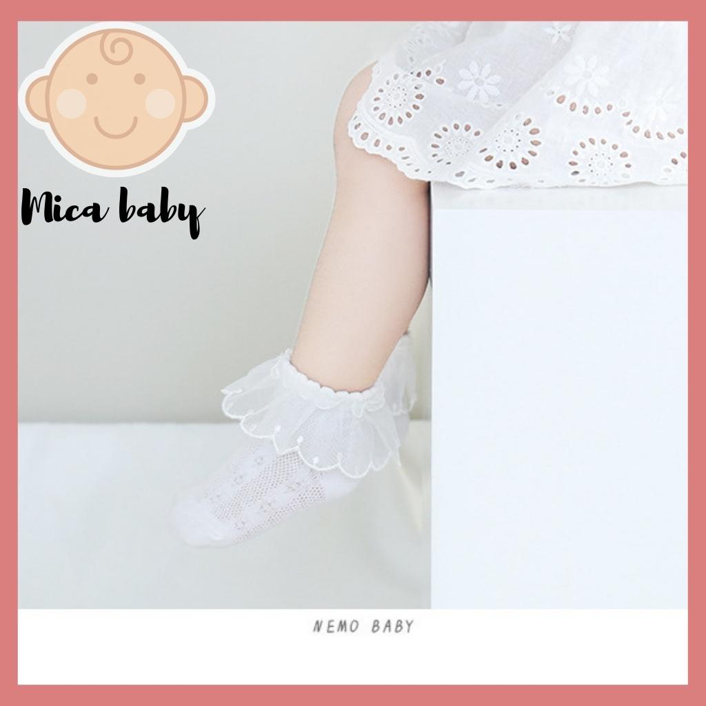 Tất lưới cổ viền ren cho bé Mica baby T20