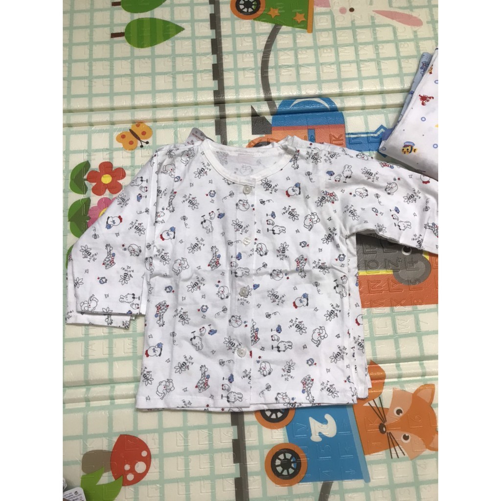Áo sơ sinh IQ Baby tay dài bé trai gái, chất cotton từ 0-36m