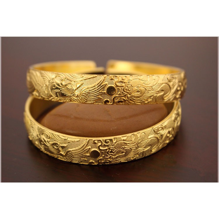 Vòng tay rồng và phượng vàng 24K cho nam và nữ không phai