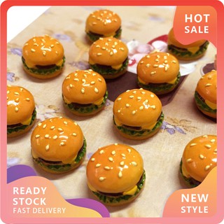 YOU-d 5Pcs Mini Resin Simulation Hamburger Fake Food Accessory Doll House Play Toys