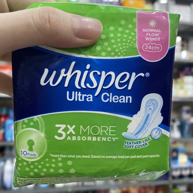 Băng vệ sinh Whisper Ultra Clean siêu thấm có cánh 10 miếng