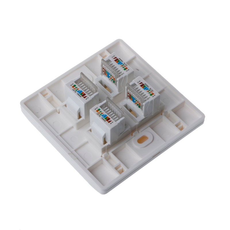 Ổ Cắm Điện Gắn Tường 4 Cổng RJ45 Cho Máy Tính Laptop