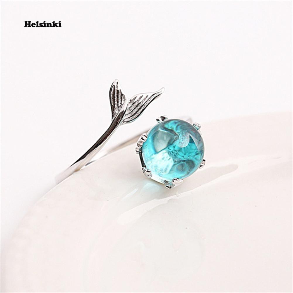 Nhẫn Hở Hình Đuôi Nàng Tiên Cá Đính Đá Thời Trang