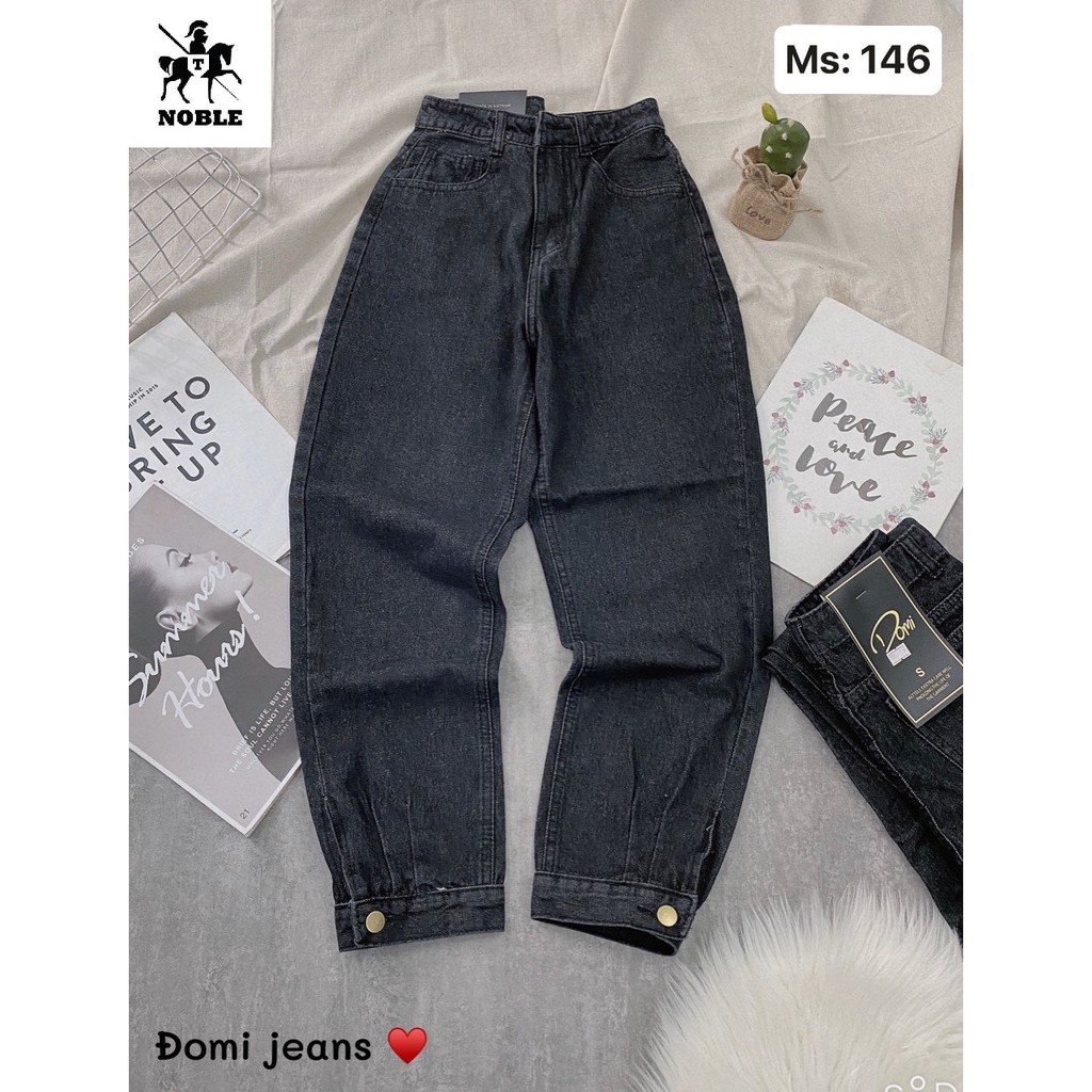 [Freeship] QUẦN BAGGY JEAN ĐEN NỮ CAO CẤP THỜI TRANG NOBLE FASHION TN108