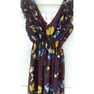 Đầm Maxi cổ v họa tiết