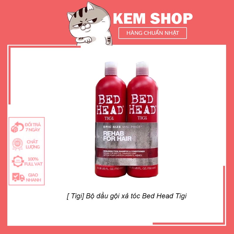 [ Tigi] Bộ dầu gội xả tóc Bed Head Tigi 750Ml