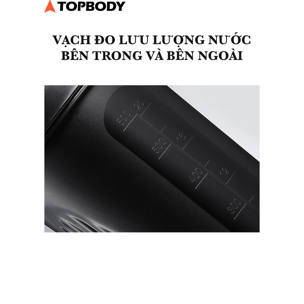 Bình nước tập gym 600ml cao cấp, tập thể thao, đá bóng TOPBODY