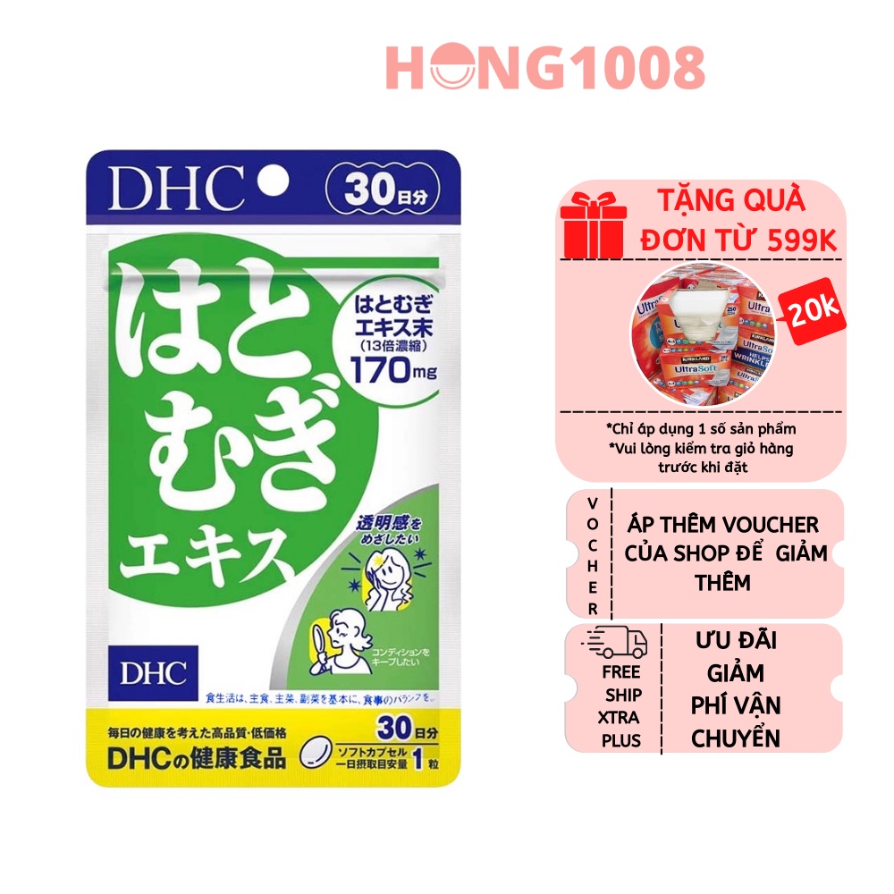 Viên uống Trắng Da DHC Adlay Extract gói 15 và 30 ngày