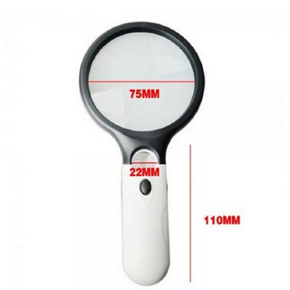 TẶNG KÈM PIN. KÍNH LÚP CẦM TAY NHỎ LOẠI 75mm CÓ ĐÈN LED, thích hợp học sinh, người lớn tuổi đọc sách..TN234