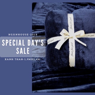 🌿Mền Lông Tuyết MÀU XANH NAVY -Size 1,9mx2,4m