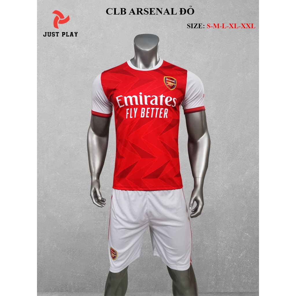 Bộ quần áo đá banh Arseanl đỏ sân nhà mới 2021