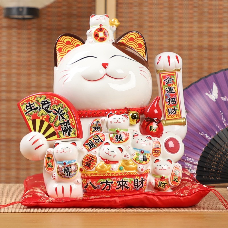 Mèo Thần Tài Vẫy Tay Phong Thủy 68 Mèo Chiêu Tài Lộc 20-29cm