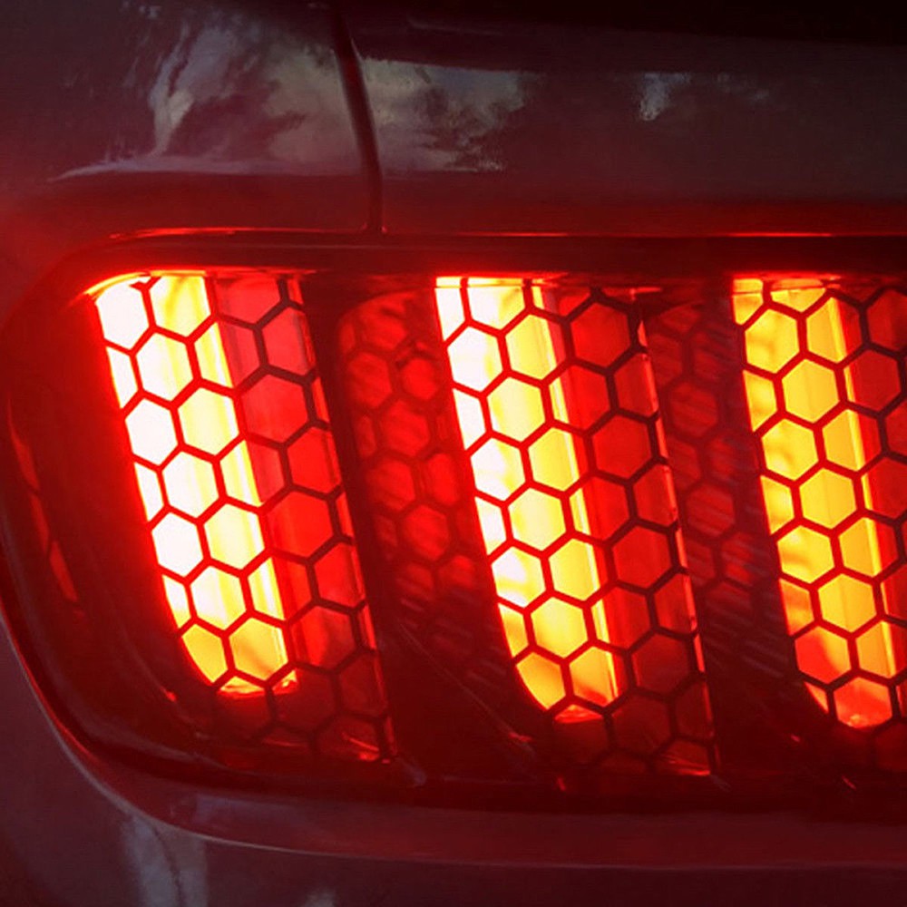 Car paster 6 pcs Honeycomb Shaped Stickers Cover Car Rear Tail Light Cover Decoration for Ford