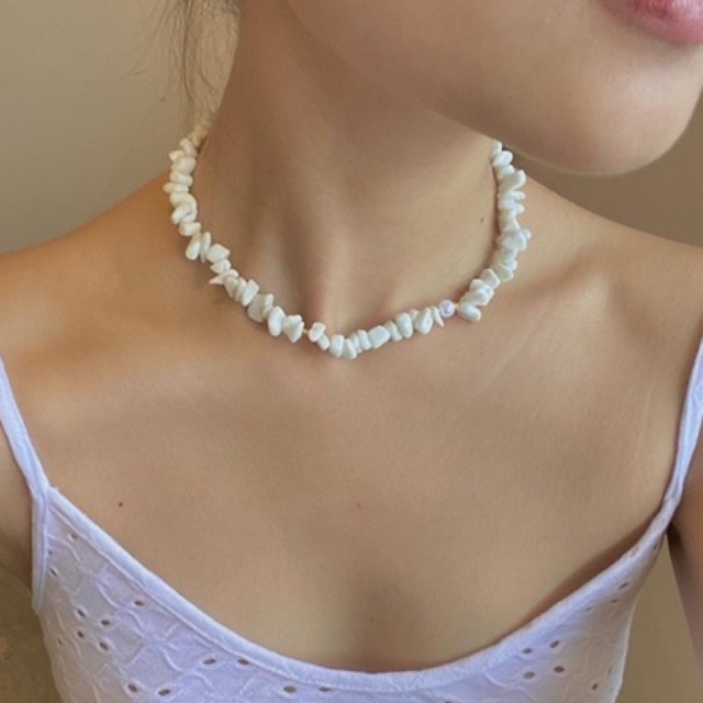 [092] Vòng cổ đá thô đơn giản - Sponge Necklace