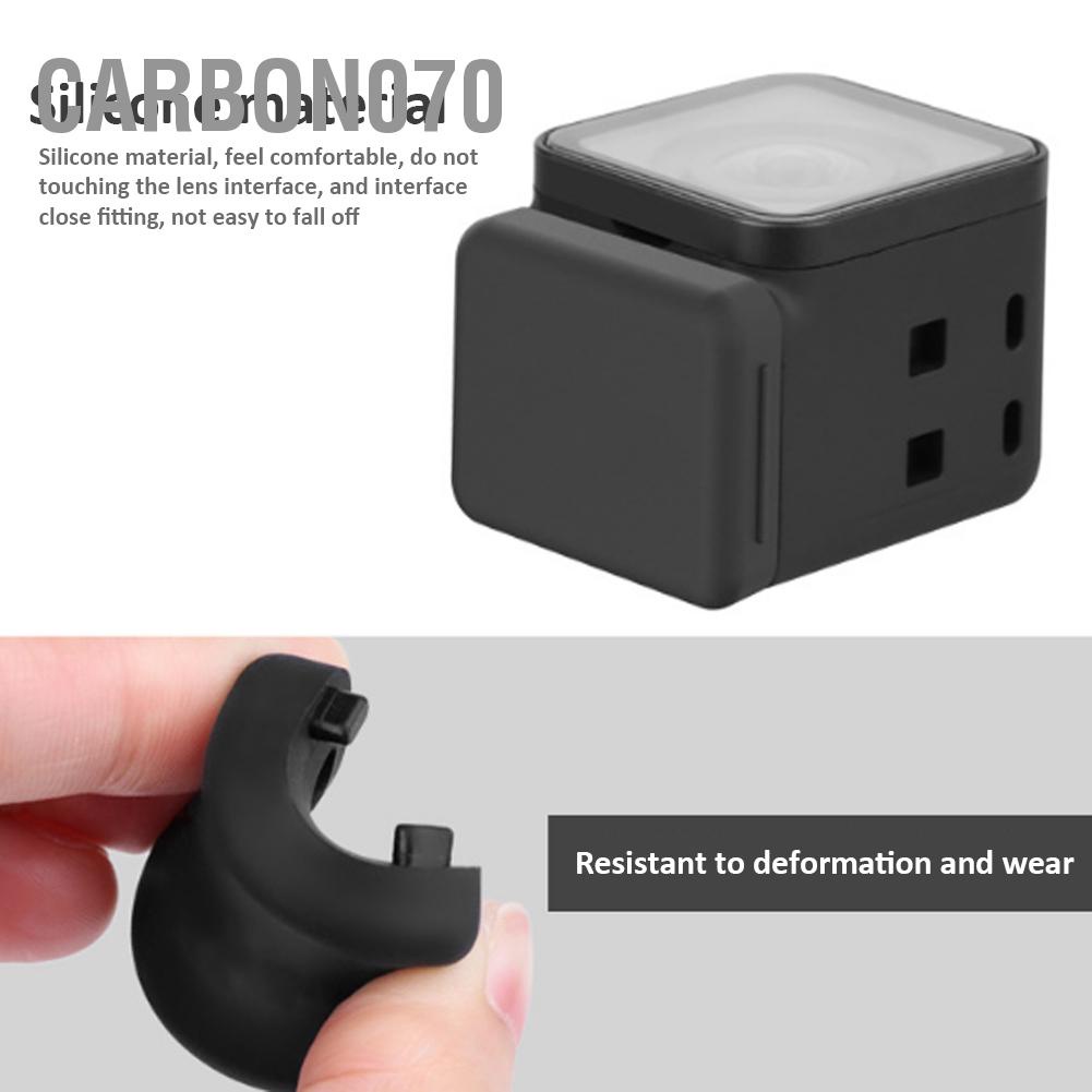 Carbon070 Sunnylife Mềm mại silicone đen Giao diện ống kính màu Nắp bảo vệ chống bụi cho INSTA360 ONE R