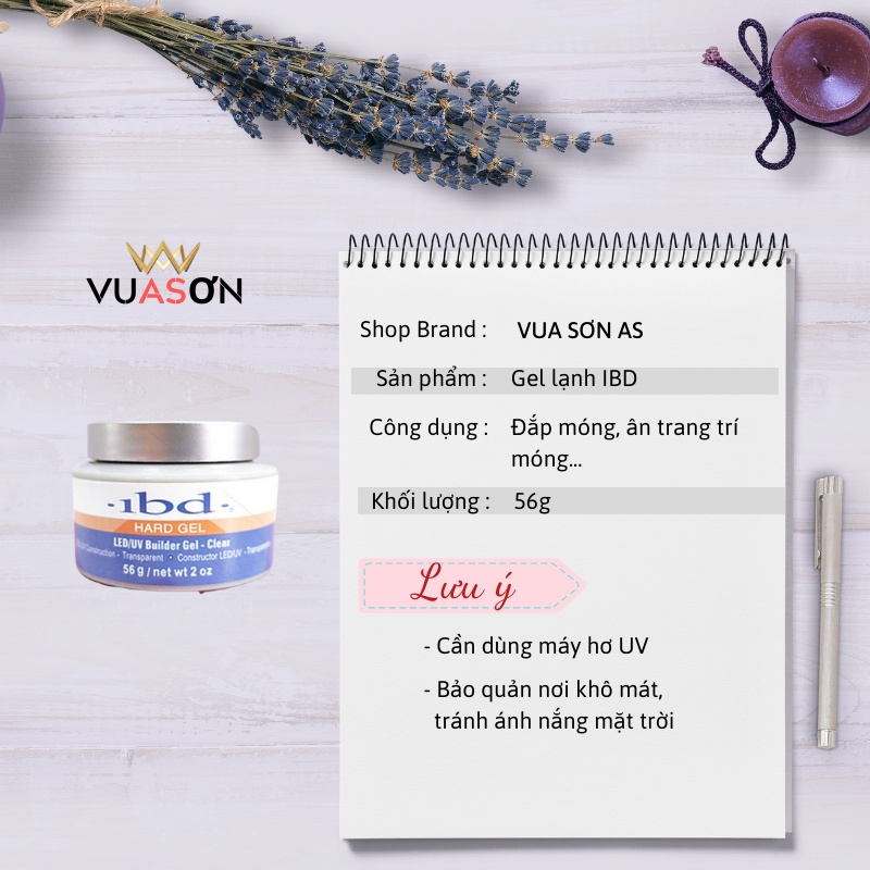 Gel đắp móng tay gel IBD loại tốt không nóng không chảy dùng để nối móng ẩn trang trí nail phụ kiện nail giá rẻ VUA SƠN