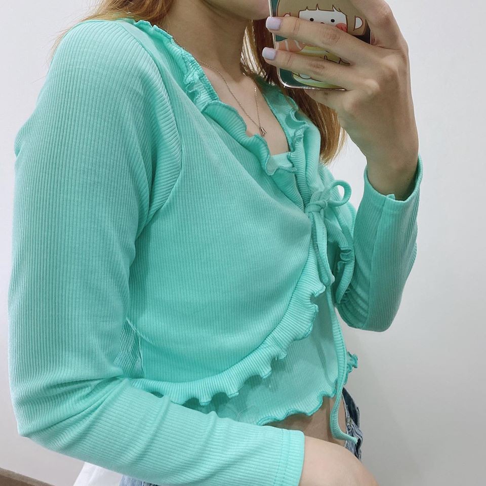 Set Áo Croptop YAYSHOP phong cách Hàn Quốc họa tiết Cuốn Biên cực xinh xắn