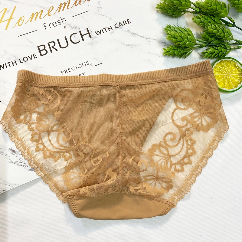 Quần lót nữ phối ren trước và sau mềm mịn - QL0805