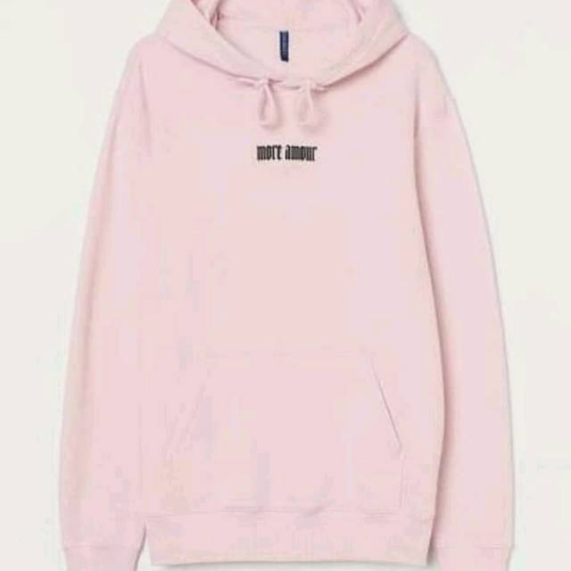 Áo Hoodie Divided by H&M - More Amour màu hồng