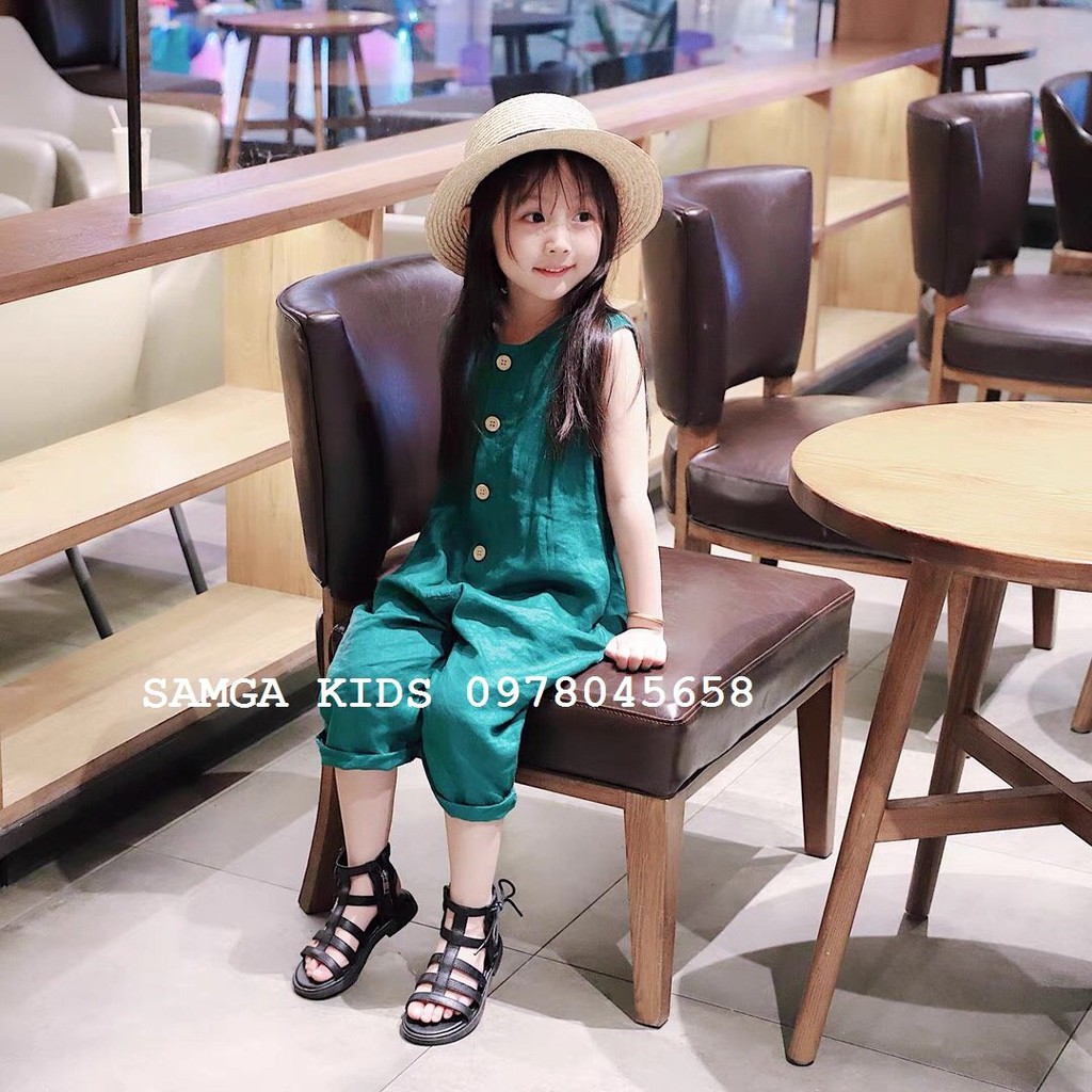 Giày Sandal bé gái - Sandal chiến binh bé gái cổ thấp có dây thắt chất da PU siêu mềm êm chân phong cách Hàn Quốc M1633