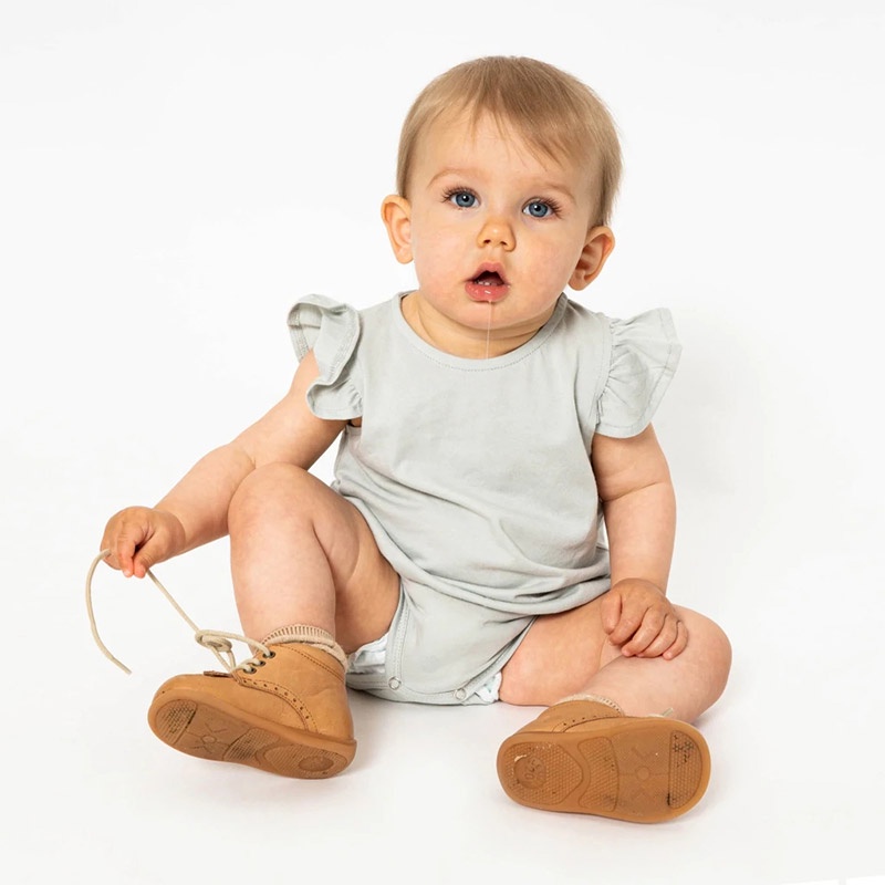 Bộ Áo Liền Quần Tay Bay Vải Cotton Màu Sắc Đơn Giản Thời Trang Mùa Hè Cho Bé