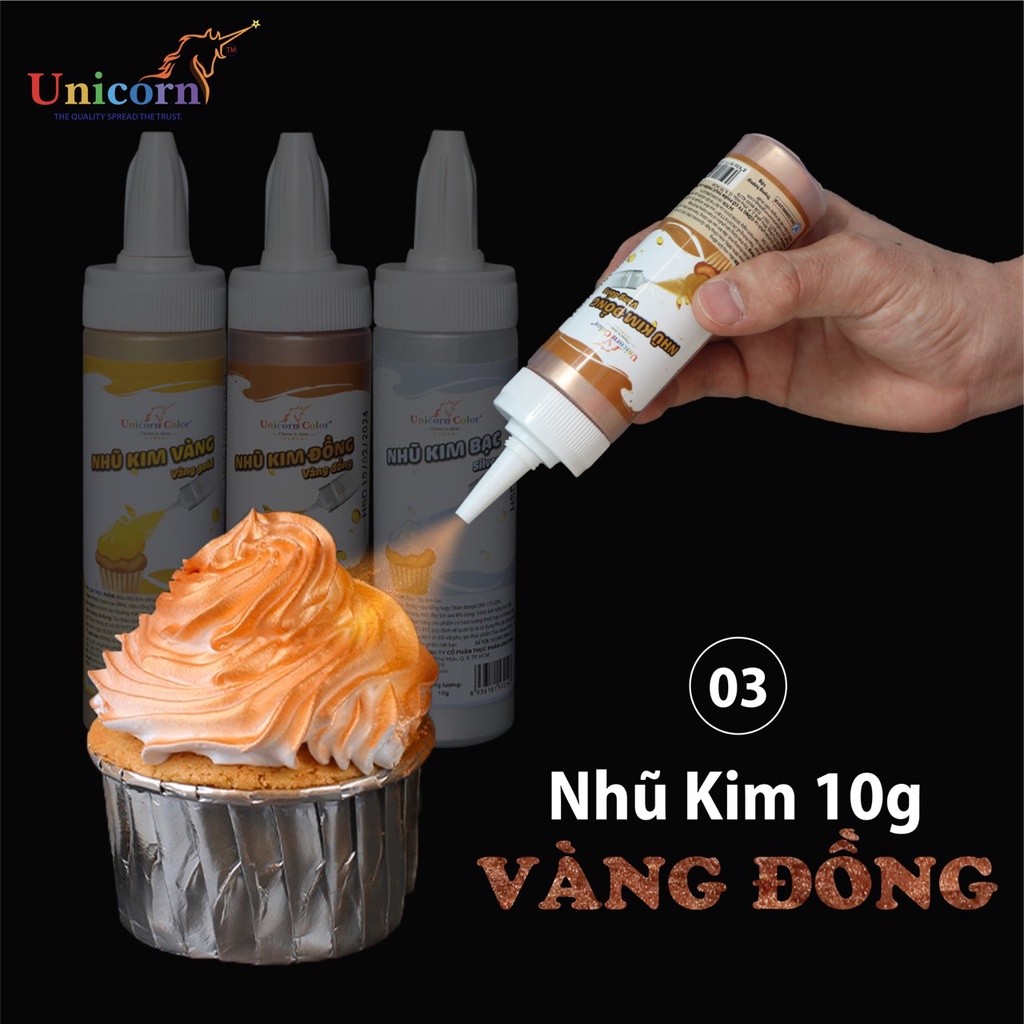 Màu Nhũ Kim Unicron Trang Trí Bánh Kem - 10gr