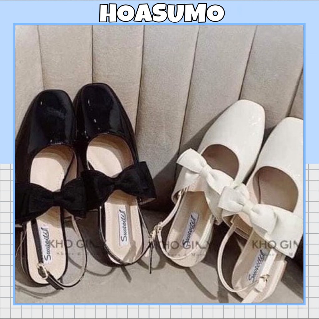 Giày búp bê nơ to quai cài da bóng | BigBuy360 - bigbuy360.vn