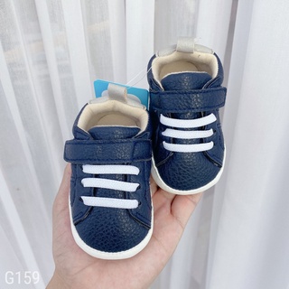 G159 Giày bata thể thao da màu đen, quai dán êm chân cho bé mang Tết của Mama Ơi- Thời trang cho bé