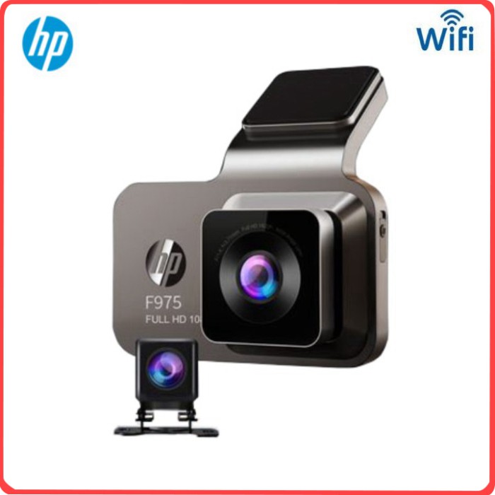Sản Phẩm Camera hành trình ô tô thương hiệu cao cấp HP f975x Full HD 1920x1080p tích hợp camera lùi Wifi GPS - Hàng Nhập