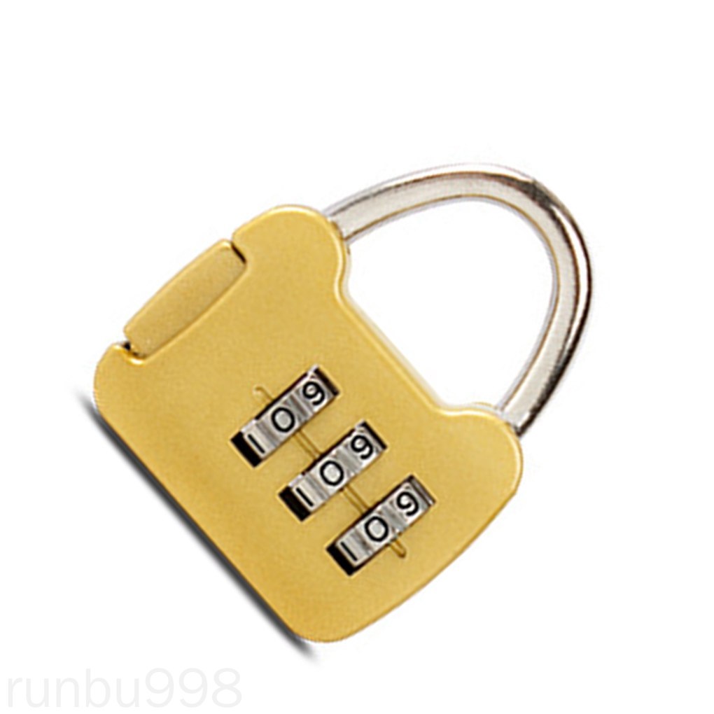 Ổ khóa mật khẩu 3 chữ số mini bằng hợp kim an toàn cho vali hành lý Runbu998