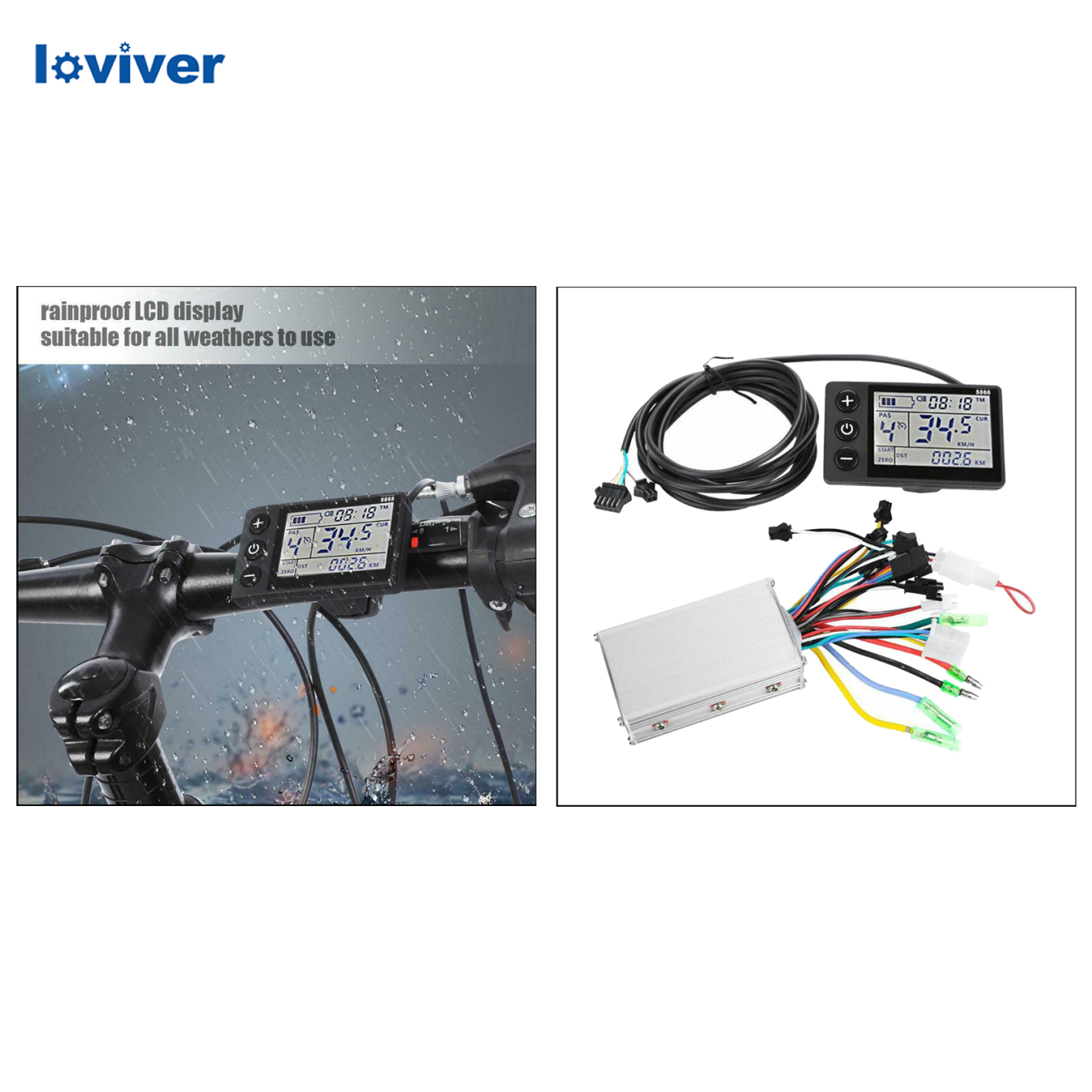 Loviver 24-48V Brushless Controller LCD Panel DC Motor Speed Meter Scooter