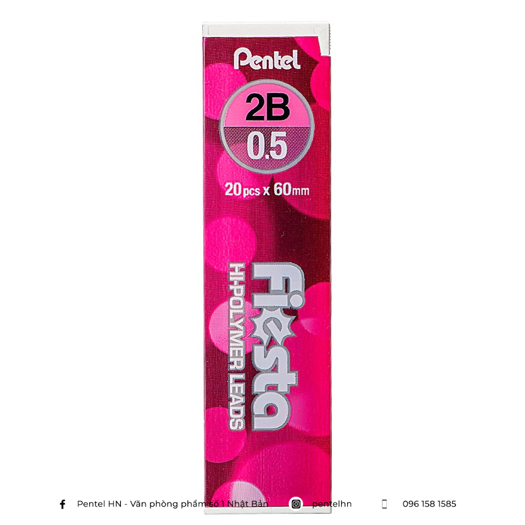 Ruột Chì Kim Pentel Fiesta C235TF HB/2B Ngòi 0.5mm (20 Ruột/Tuýp)