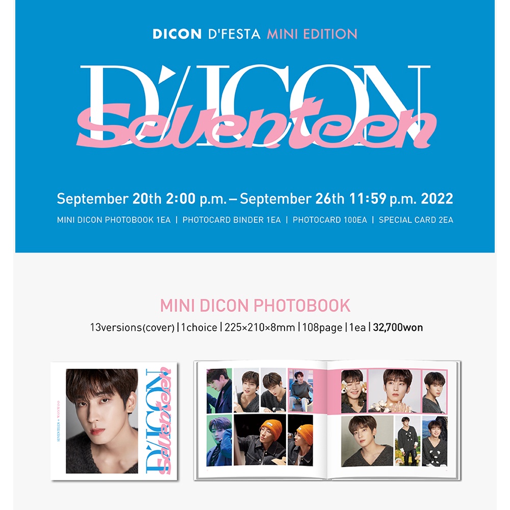 Sách ảnh Hybe Labels Seventeen - Dicon D'Festa - phiên bản nhỏ