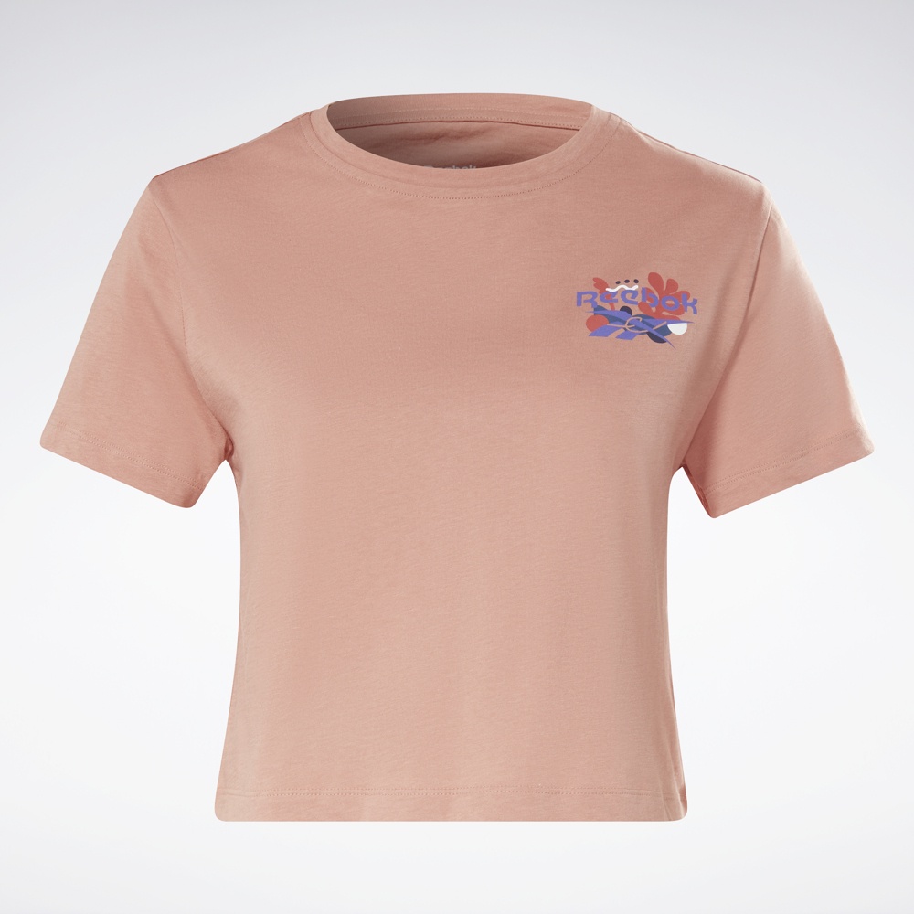 Reebok TRAINING Áo thun Tập luyện Nữ Essential Graphic -Verbiage Màu hồng phấn H51866