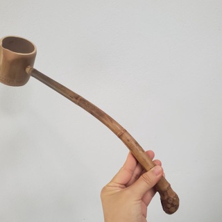 Gáo trúc múc nước pha trà cán dài