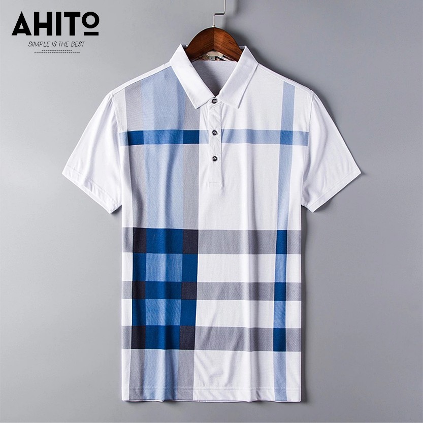 Áo thun Polo Nam có cổ thiết kế phối kẻ độc đẹp vải cá sấu co dãn 4 chiều, chuẩn đẹp lịch sự, thanh lịch. | BigBuy360 - bigbuy360.vn