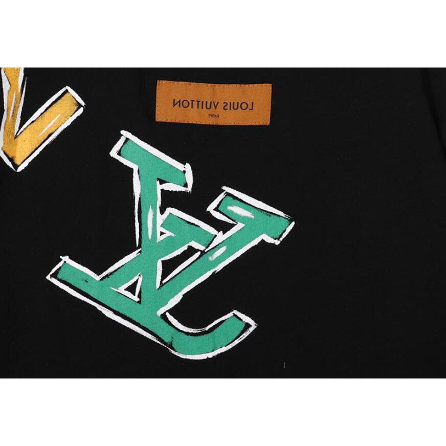 Lv Áo Thun cotton Ngắn Tay In Họa Tiết Thời Trang Cho Nam Nữ