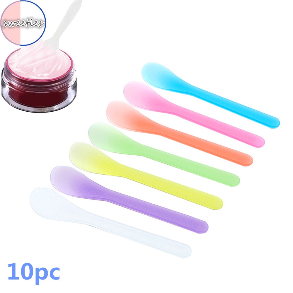 [Hàng mới về] 10 Thìa tán kem trang điểm mini bằng nhựa sử dụng tiện lợi