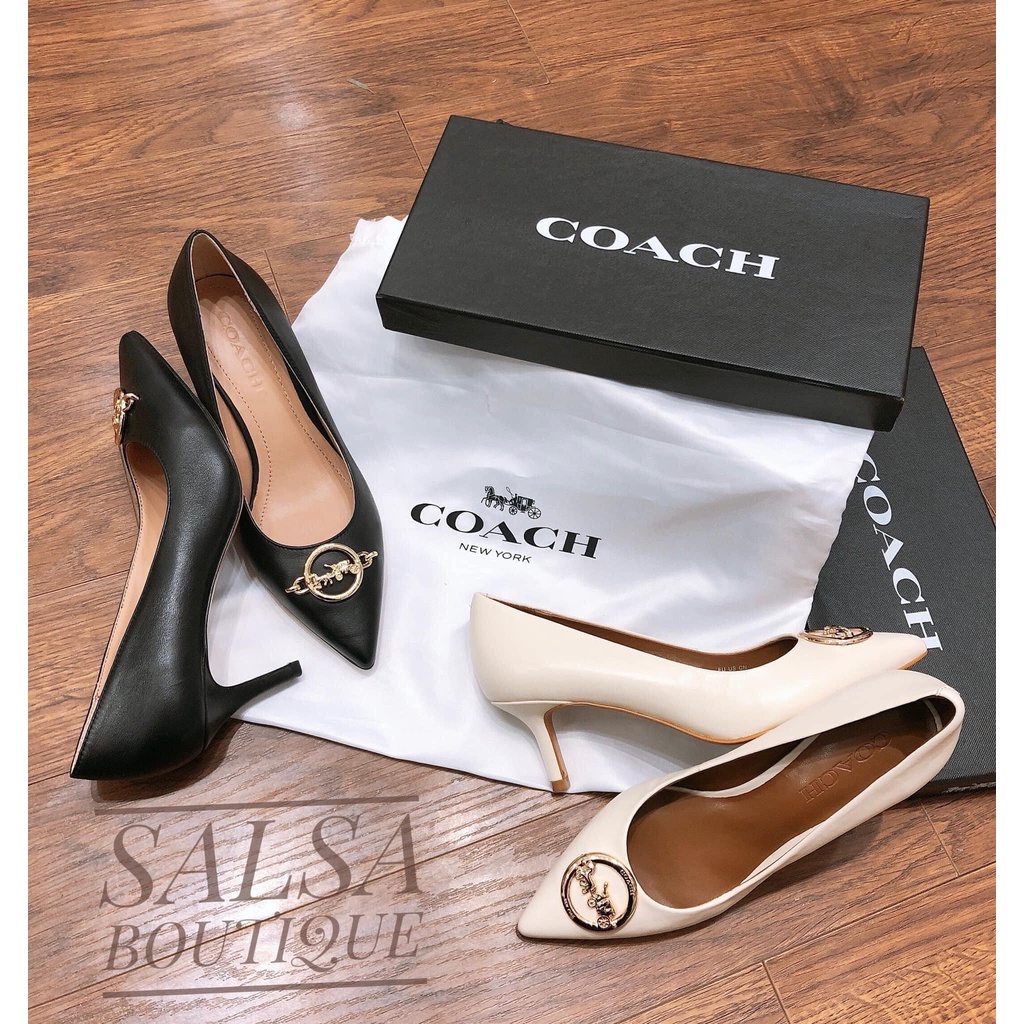 Cao gót Coach cao 5,5cm da thật xuất xịn