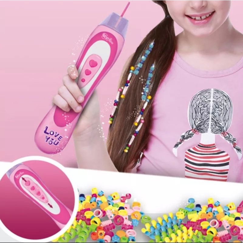 MÁY THIẾT KẾ TÓC VÀ PHỤ KIỆN LÀM TÓC, XÂU HẠT DIY  CHO BÉ, CÓ CLIP