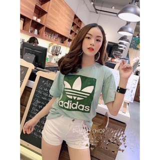 Áo thun tay lỡ xanh mint hot hit - Áo thun nữ