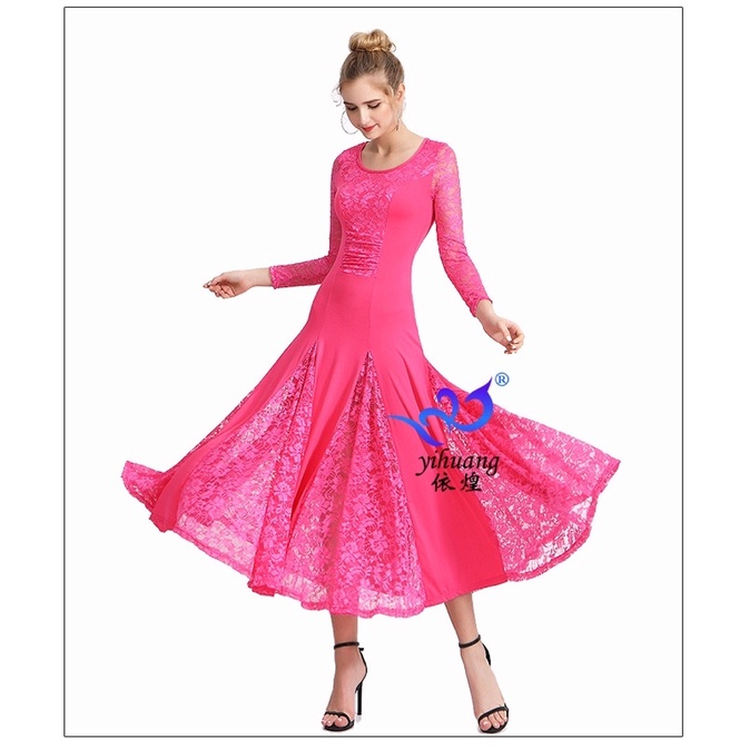 ĐẦM KHIÊU VŨ BƠ ĐẦM KHIÊU VŨ STANDARD THUN PHỐI REN CO GIÃN VL428N