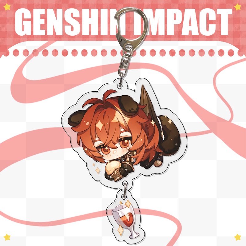 Móc khóa mica acrylic game Genshin Impact in 2 mặt chibi anime nhân vật dễ thương xinh xắn siêu rẻ (Mẫu 2)