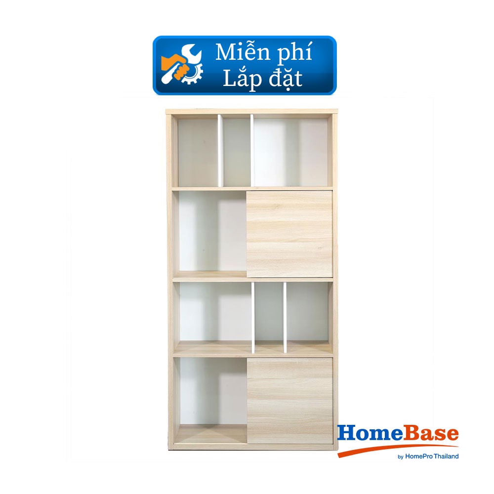 HomeBase FURDINI Kệ bằng gỗ ép nhiều ngăn PULSE Thái Lan W80xH160xD29,5cm màu gỗ sồi/trắng