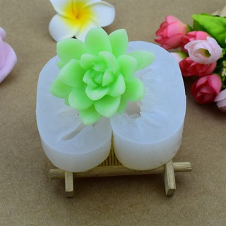 Khuôn silicone xương rồng sen đá 2 mảnh 6.5 cm