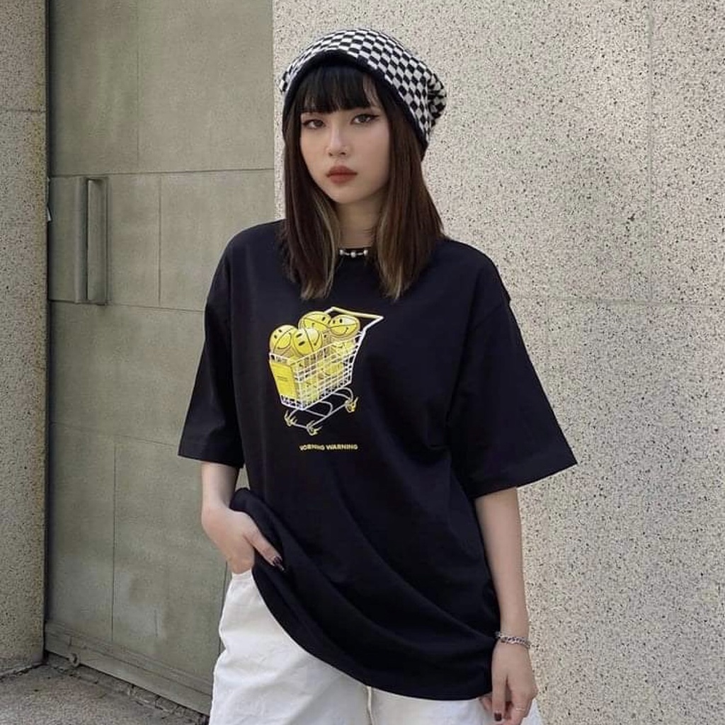 Áo thun Morning Warning Trolley - Xe Đẩy Zui Zẻ - Áo Thun Unisex Form Rộng Tay Lỡ Oversize Cotton 100% Local Brand