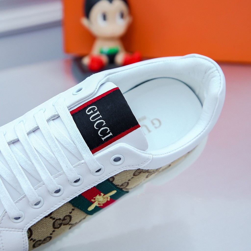 Giày sneakers nam da thật GUCCI GG GC kiểu dáng trẻ trung kết hợp với họa tiết cổ điển