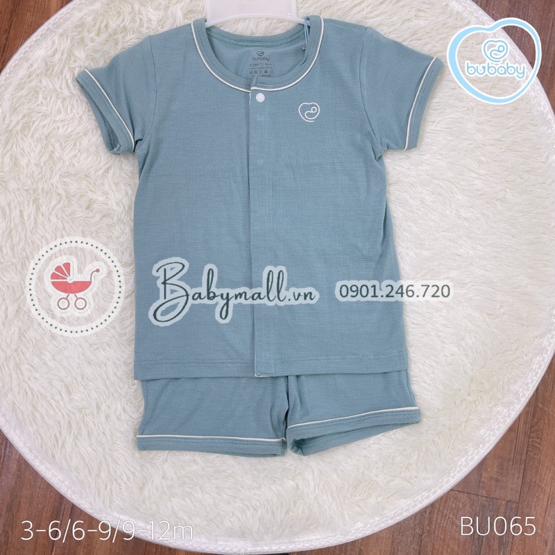 Bộ cộc tay Bubaby cài giữa vải gỗ sồi siêu mát BU065