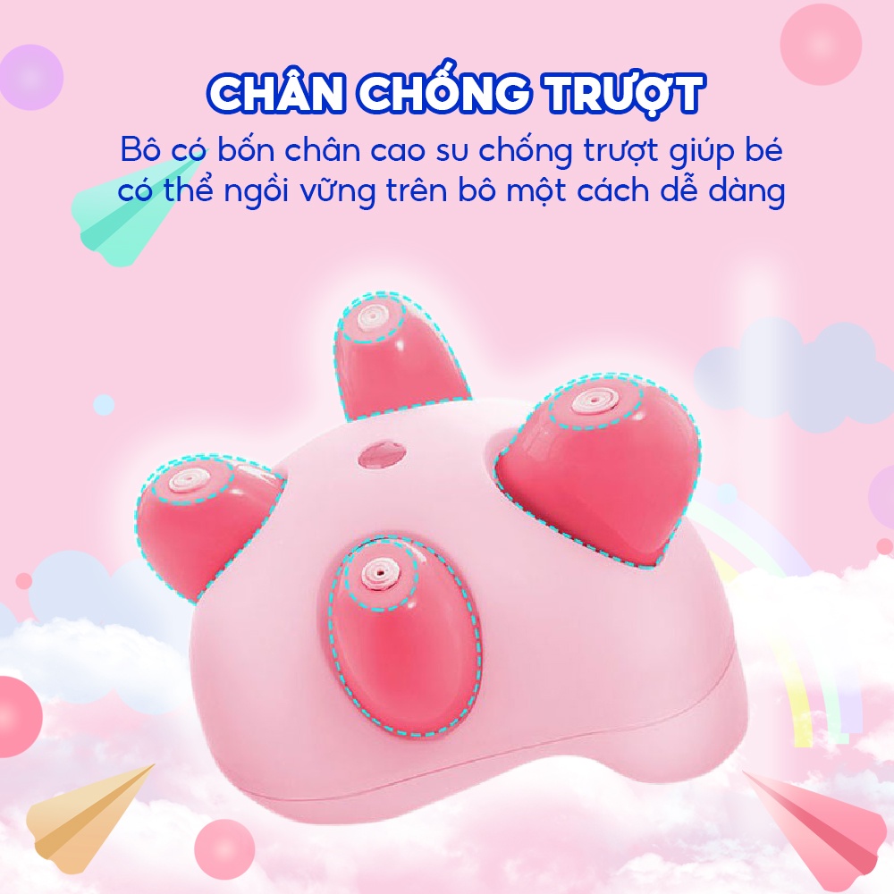 Bô cho bé đi vệ sinh Kiu Kiu Babyhop phù hợp với trẻ em 6 tháng đến 5 tuổi chống trơn trượt có chỗ dựa, 6 màu tùy chọn