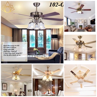 Quạt trần đèn trang trí 5 cánh động cơ đồng uy tín chất lượng